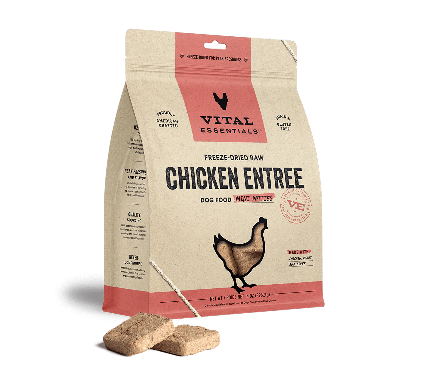 VE FDR Chicken Entree Dog Food Mini Patties 14oz