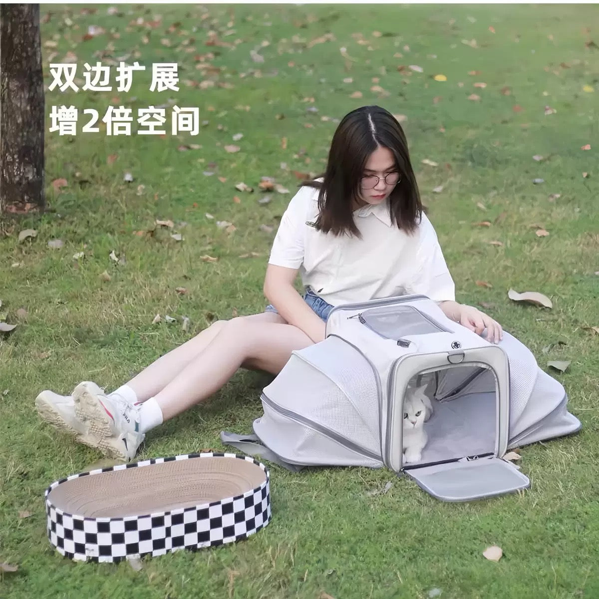 Extended Pet Carrier - grey