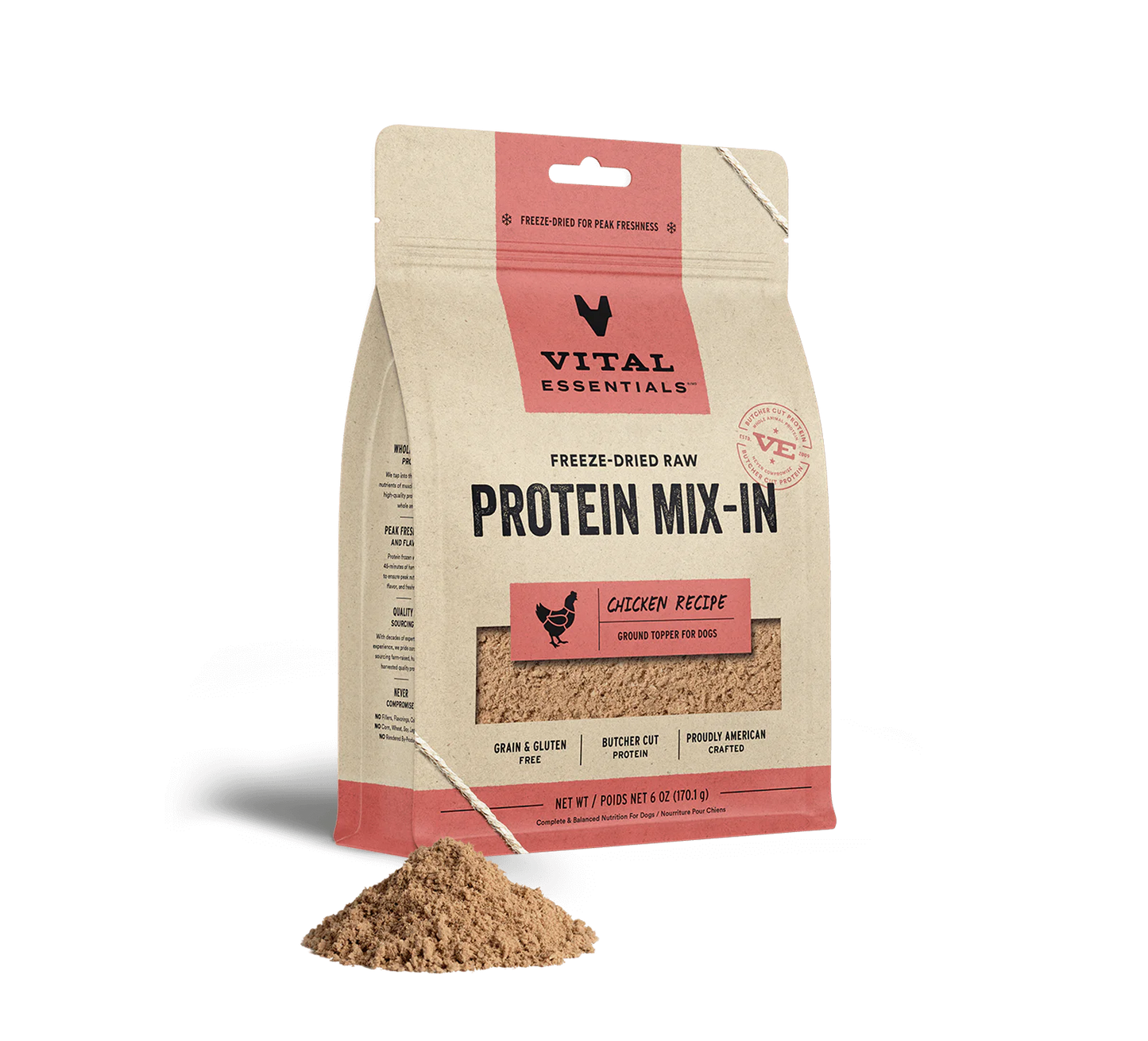 VE FDR Protein Mix-In Chicken Ground Topper Dogs 6 oz