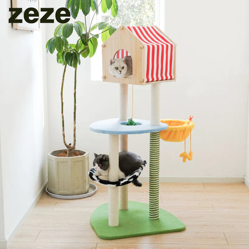 ZEZE Farm Cat Condo Cat Tree