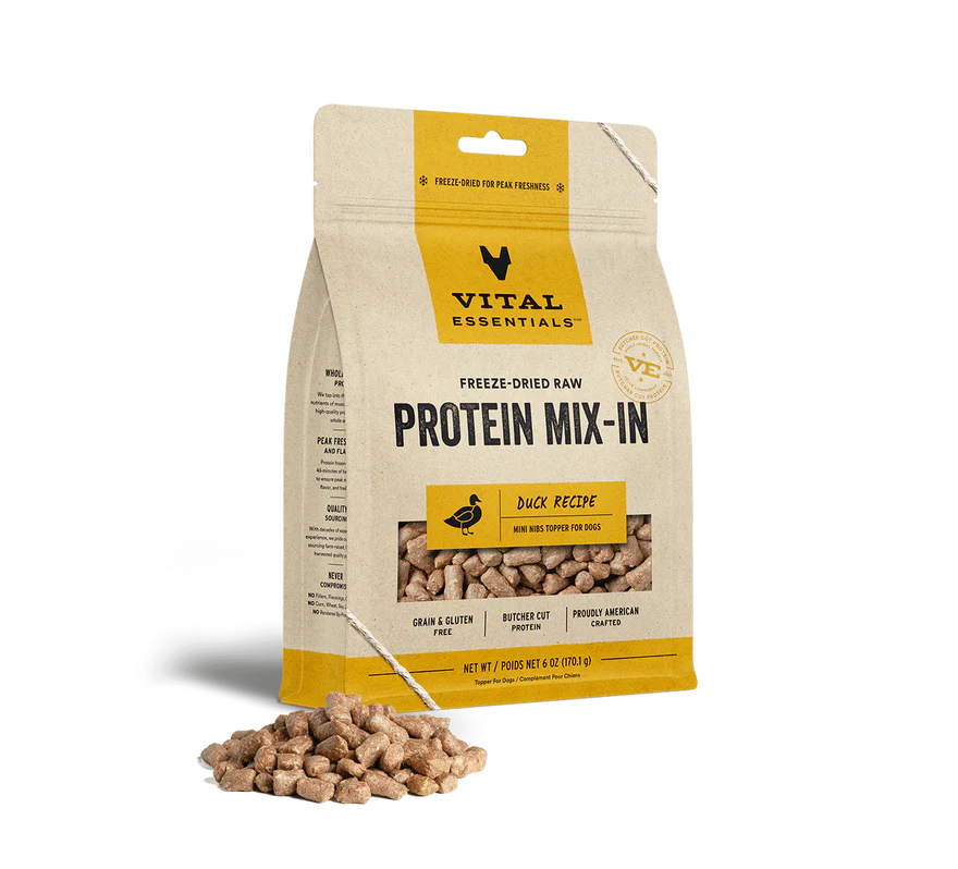 VE FDR Protein Mix-In Duck Mini Nibs Topper Dogs 6 oz