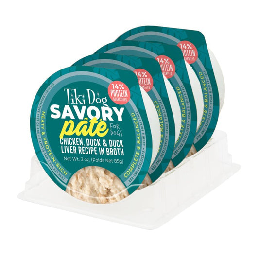 Tiki Dog@ Savory Pâté: Chicken, Duck & Duck Liver Recipe 3oz*4