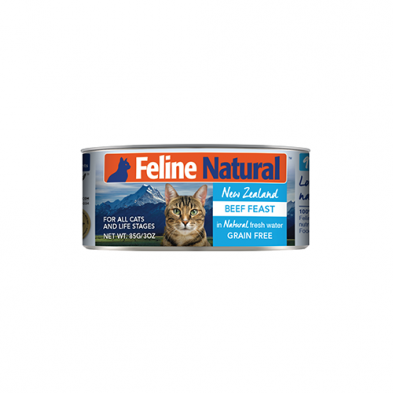 FELINE NATURAL™ NEW ZEALAND BEEF FEAST IN NEW ZEALAND WATER GRAIN FREE WET CAT FOOD 6oz