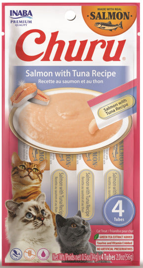 NEW! Inaba Cat Churu Purees - Salmon with Tuna Recipe