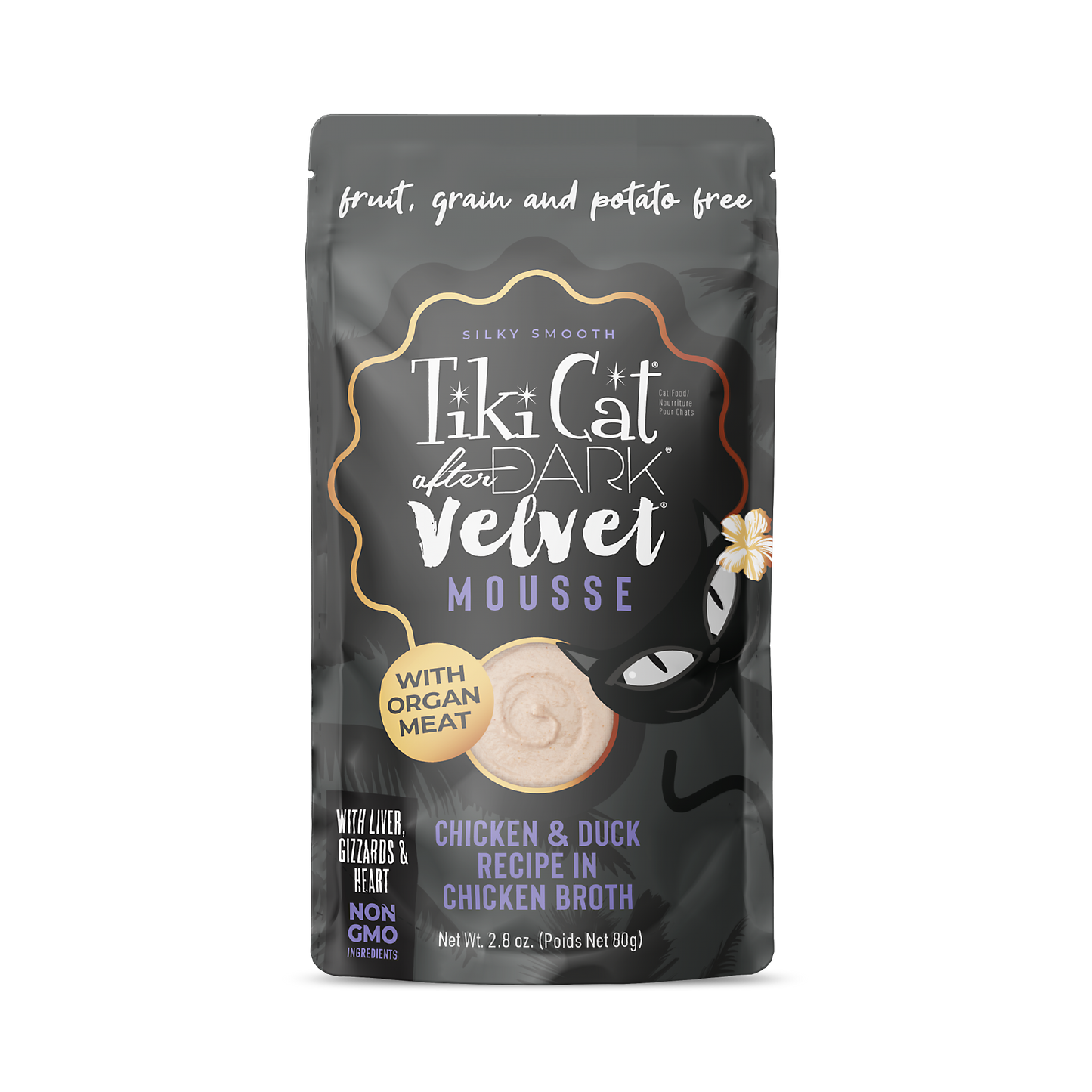 Tiki Cat® After Dark® Velvet Mousse™ Chicken & Duck Recipe in Chicken Broth Wet Cat Food 2.8oz*3