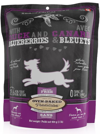 Oven-Baked Tradition Dog Treat Grain-Free Duck and Bluberries 454g