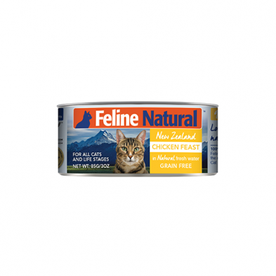 FELINE NATURAL™ NEW ZEALAND CHICKEN FEAST IN NATURAL FRESH WATER GRAIN FREE WET CAT FOOD 12 X 6 OZ