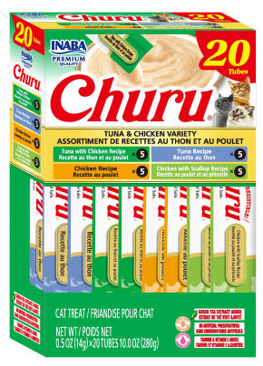 Inaba Cat Churu Purees Variety 20 Pack - Tuna & Chicken Variety