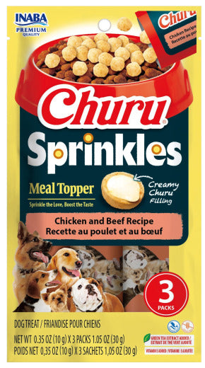 NEW! Inaba Churu Dog Sprinkles Meal Topper - Chicken and Beef Recipe