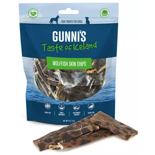 Gunni's Taste of Iceland Wolffish Skin Chips 9oz