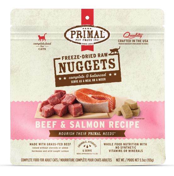 Primal Freeze Dried Beef And Salmon Nuggets Cat