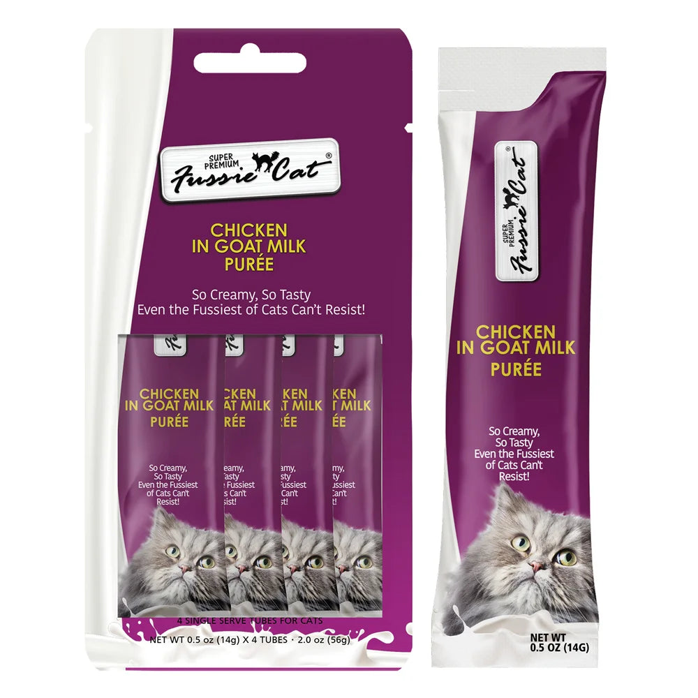 Fussie Cat – Goat Milk Puree – 2 oz x 4 pack