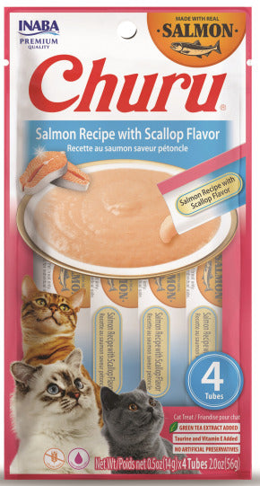 NEW! Inaba Cat Churu Purees - Salmon Recipe with Scallop Flavor