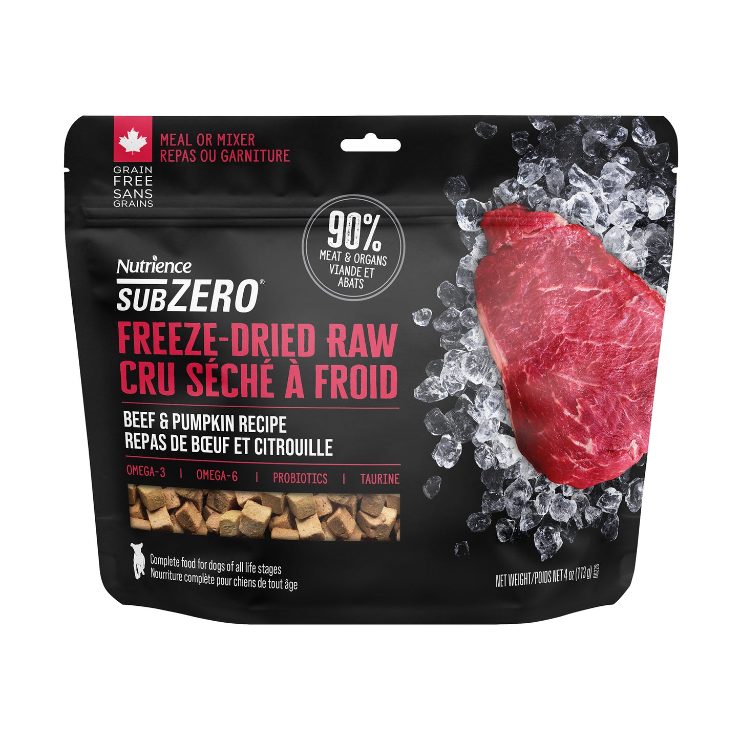 Nutrience SubZero Freeze-Dried Raw Dog Food - Beef & Pumpkin Recipe