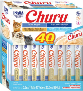 Inaba Cat Churu - Purees 40 Variety Pack - Tuna Recipes