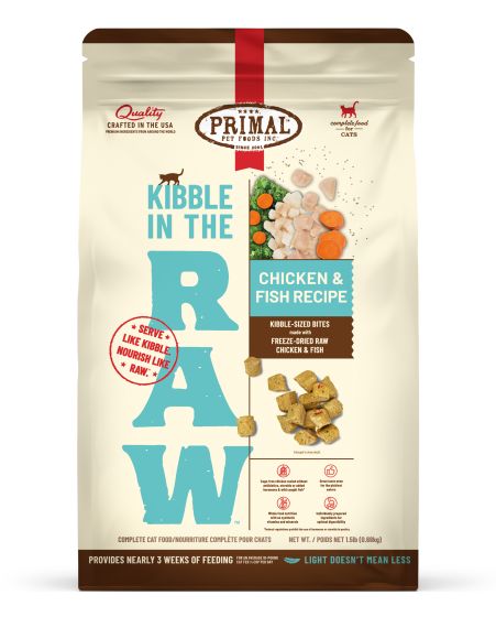 Primal Kibble In The Raw Chicken & Fish Recipe Cat 1.5lb