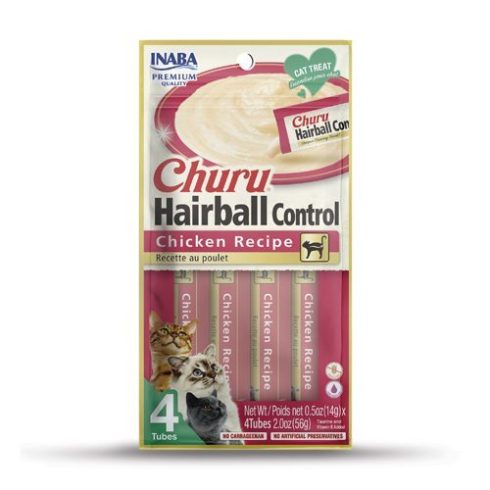 Inaba Cat Churu - Hairball Chicken/Tuna Recipe 56g - 3pk
