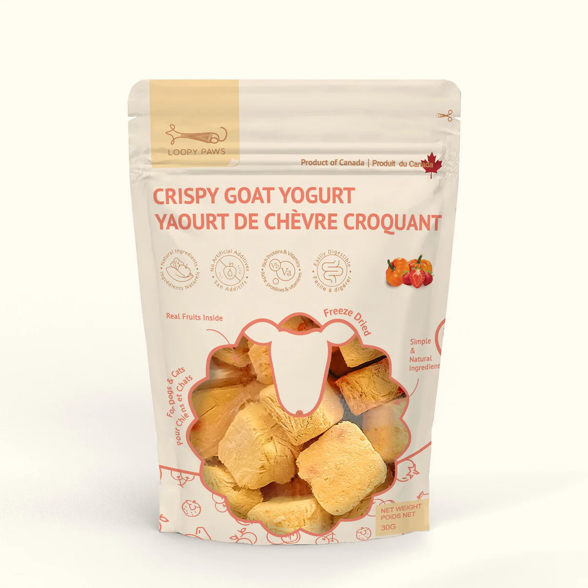 Loopy Paws Crispy Goat Yogurt Chunk 30G