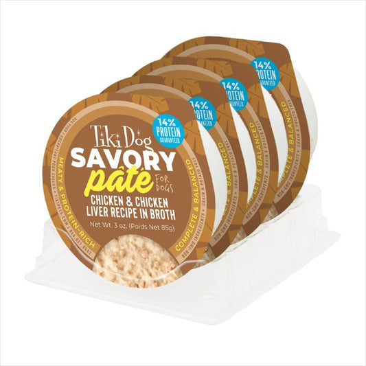 Tiki Dog® Savory Pâté: Chicken & Chicken Liver Recipe 3oz*4