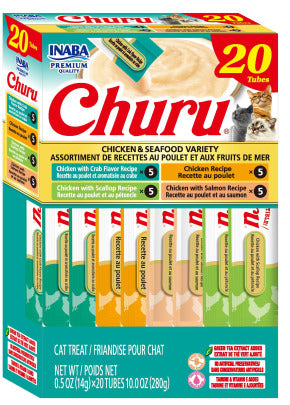 Inaba Cat Churu Purees Variety 20 Pack - Chicken & Seafood Variety