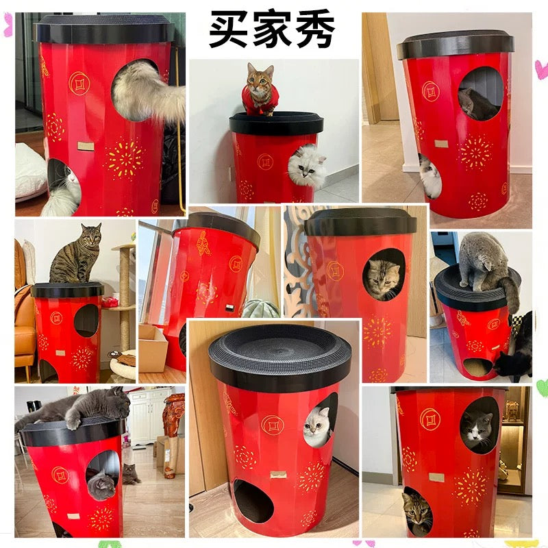 Chinese New Year Bubble Tea Cat House Scratcher