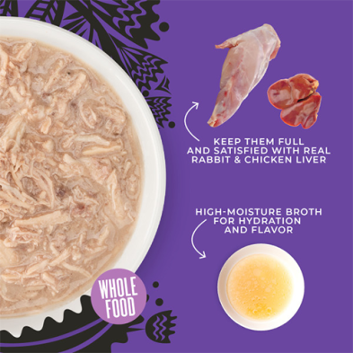 Tiki Cat® After Dark™ Shreds Rabbit with Chicken Liver Wet Cat Food 3oz