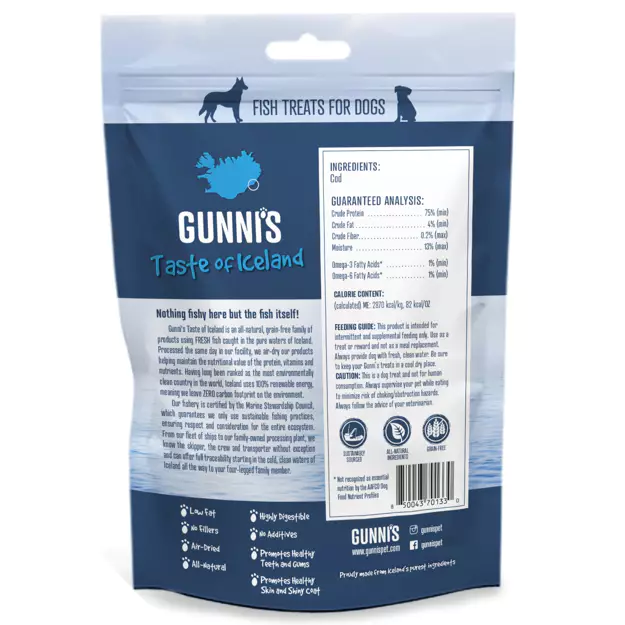 Gunni's Taste of Iceland Cod Skin Chewy Sticks 3pc