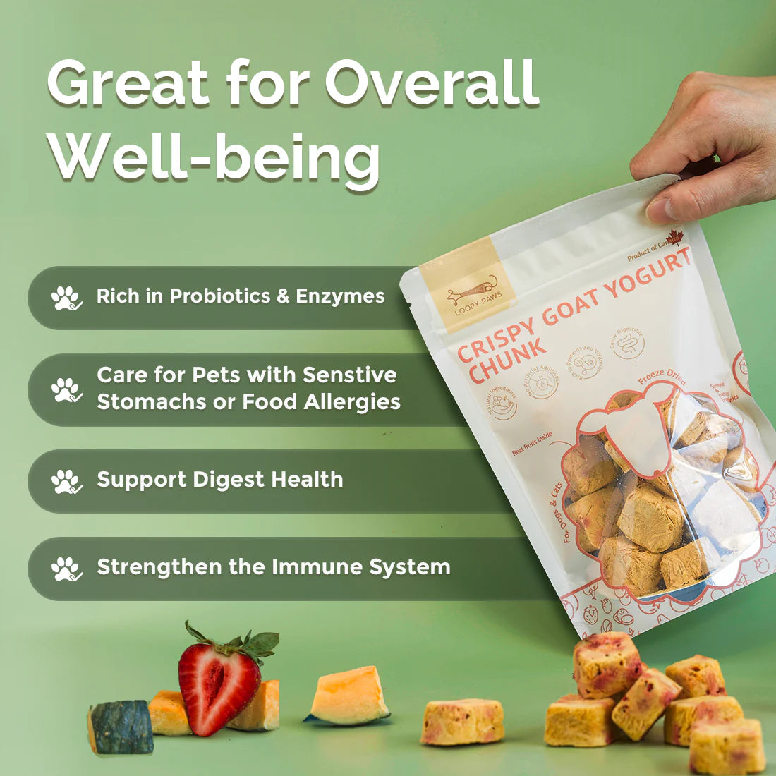 Loopy Paws Crispy Goat Yogurt Chunk 30G