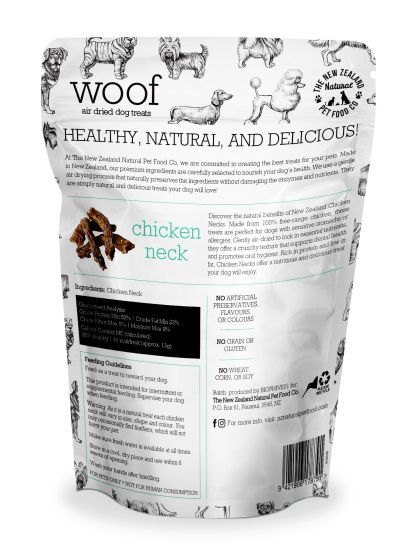Woof Air Dried Chicken Neck Treat - 50g