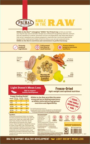 Primal Kibble In The Raw Puppy Chicken & Pork Recipe Dog