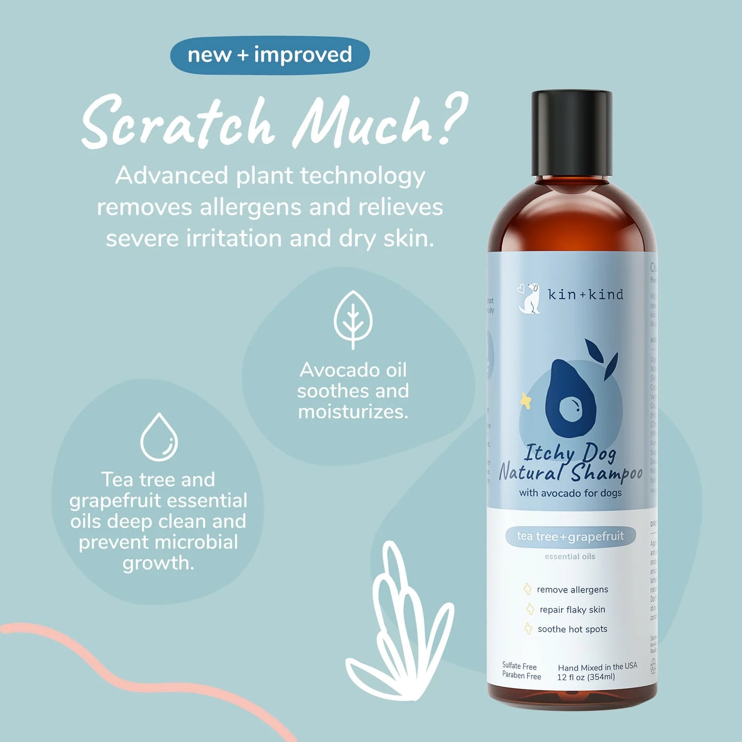 Kin+Kind Itchy Dog Shampoo (Tea Tree+Grapefruit)