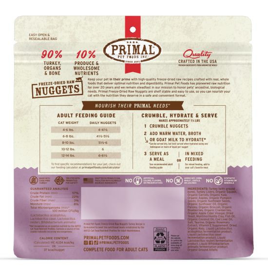 Primal Freeze Dried Turkey Nuggets Cat