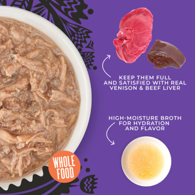 Tiki Cat® After Dark™ Shreds Venison with Beef Liver Wet Cat Food 3oz