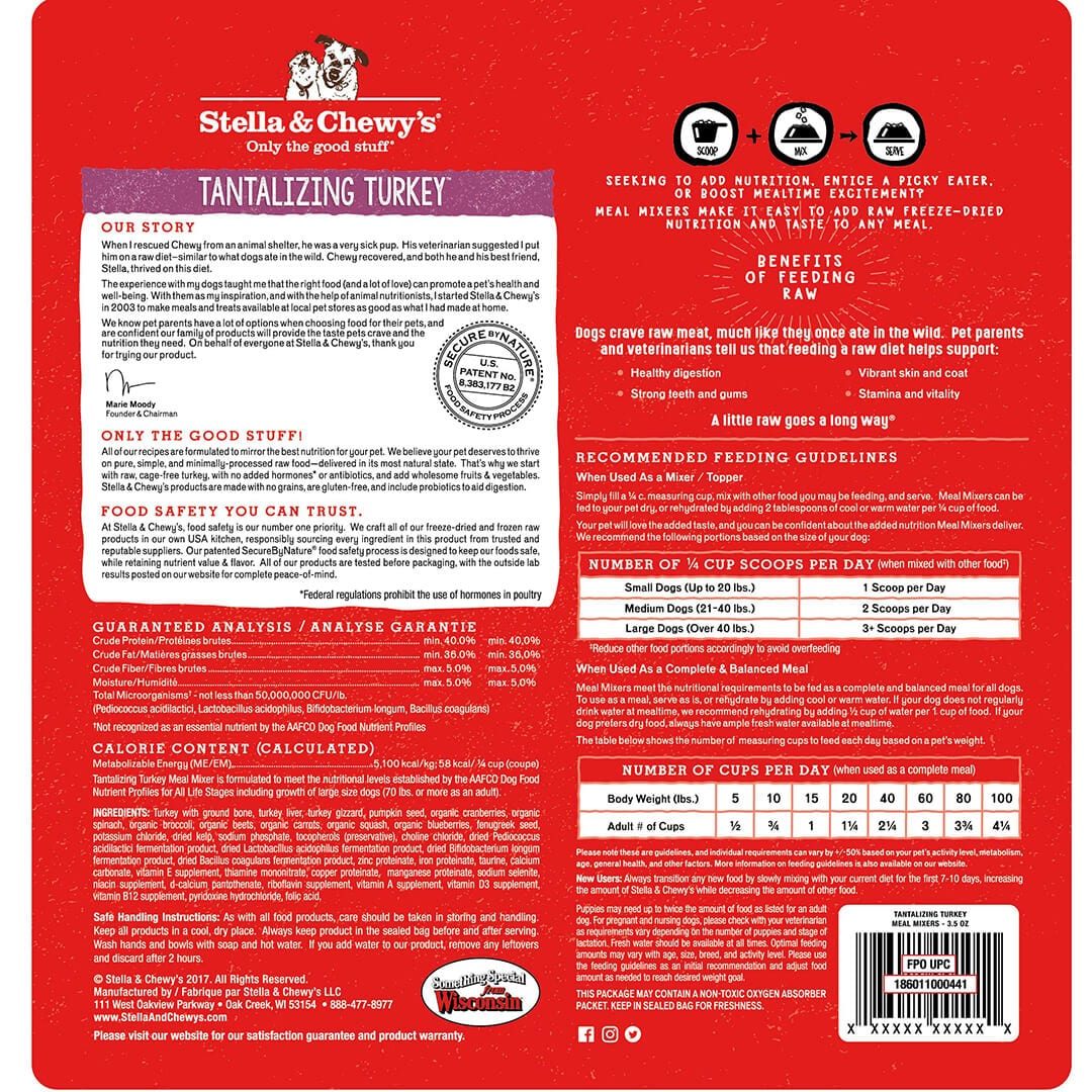STELLA & CHEWY'S® TANTALIZING TURKEY MEAL MIXERS FOR DOGS