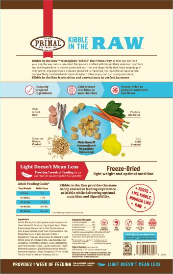 Primal Kibble In The Raw Fish & Pork Recipe Dog