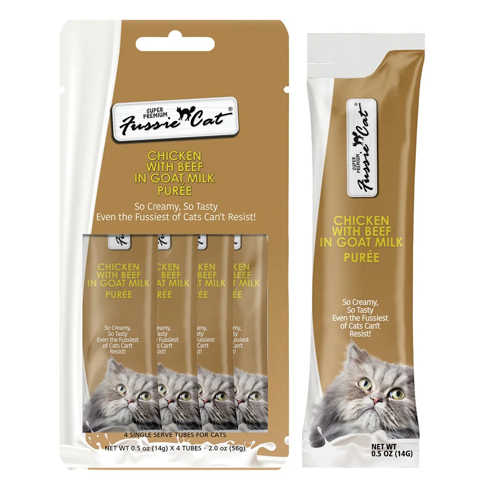 Fussie Cat – Goat Milk Puree – 2 oz x 4 pack