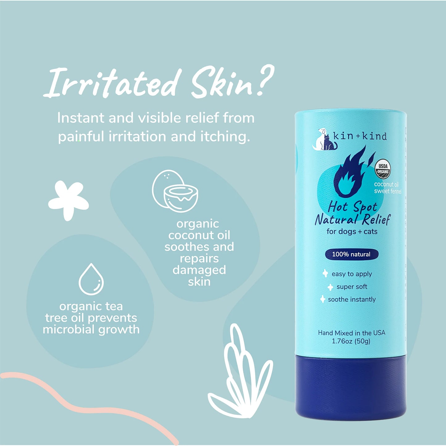 Kin+Kind Hot Spot Relief Stick for Cats+Dogs