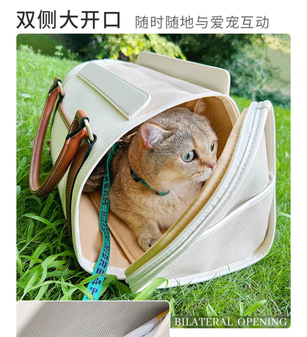 Luxe Leather & Canvas Pet Carrier