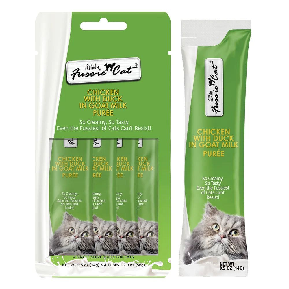 Fussie Cat – Goat Milk Puree – 2 oz x 4 pack