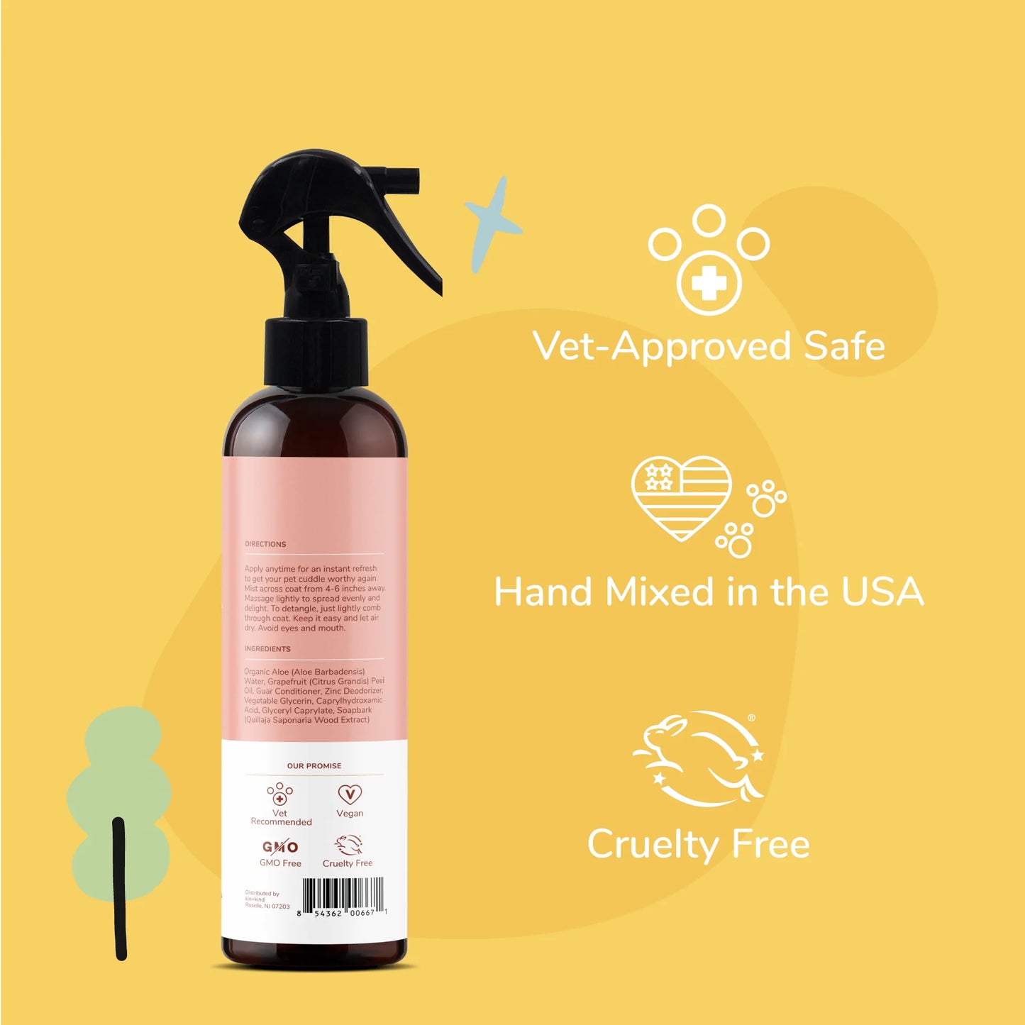 Kin+Kind Pet Coat Spray For Cats and Dogs
