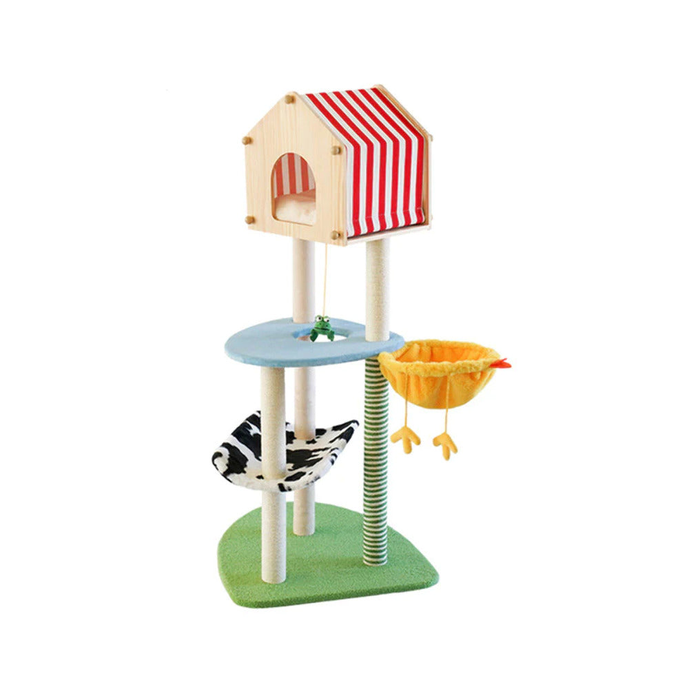 ZEZE Farm Cat Condo Cat Tree