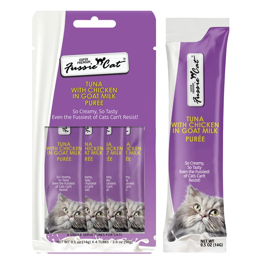 Fussie Cat – Goat Milk Puree – 2 oz x 4 pack