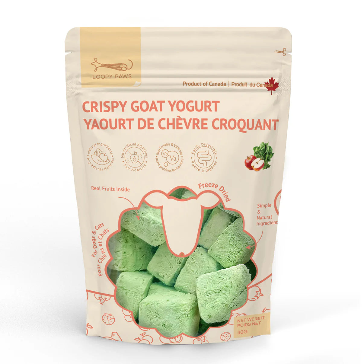 Loopy Paws Crispy Goat Yogurt Chunk 30G