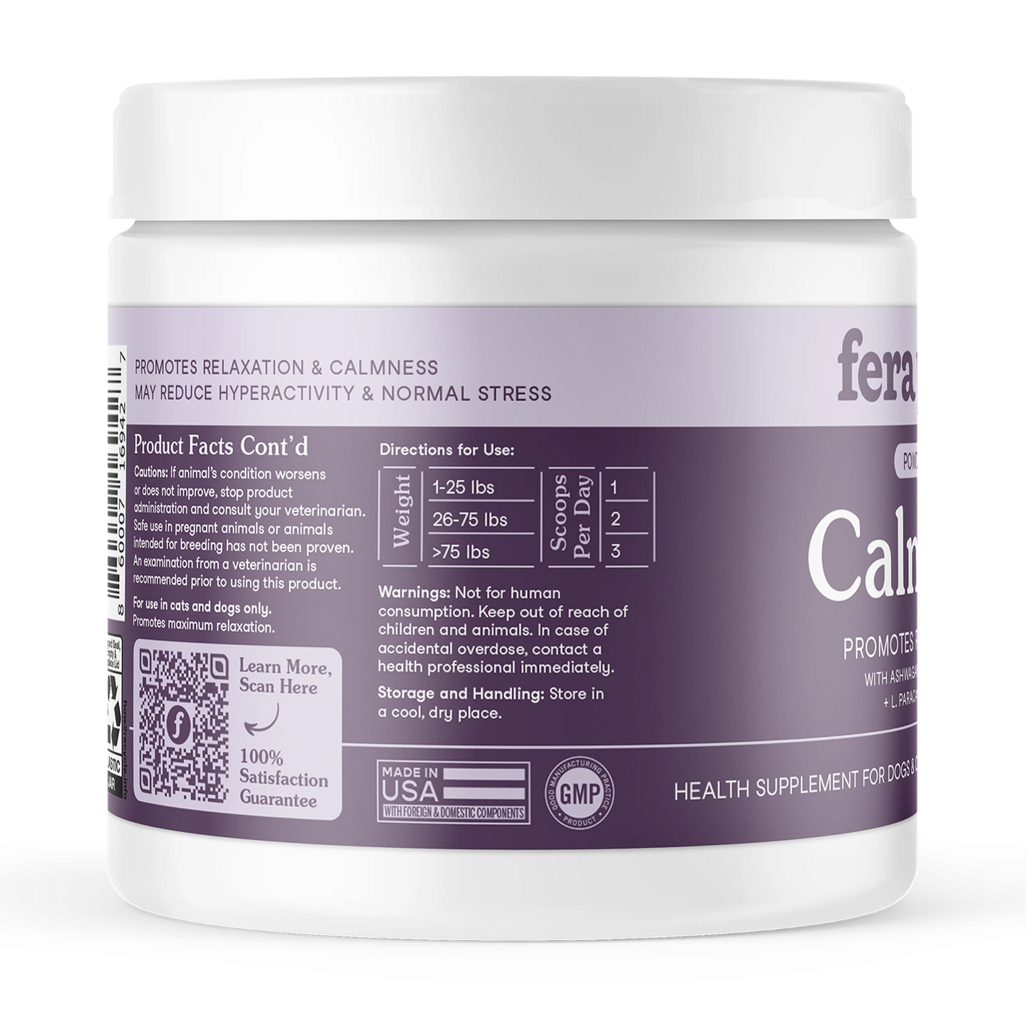 Fera Pets – Calming Support for Dogs & Cats, Powder – 60 Servings
