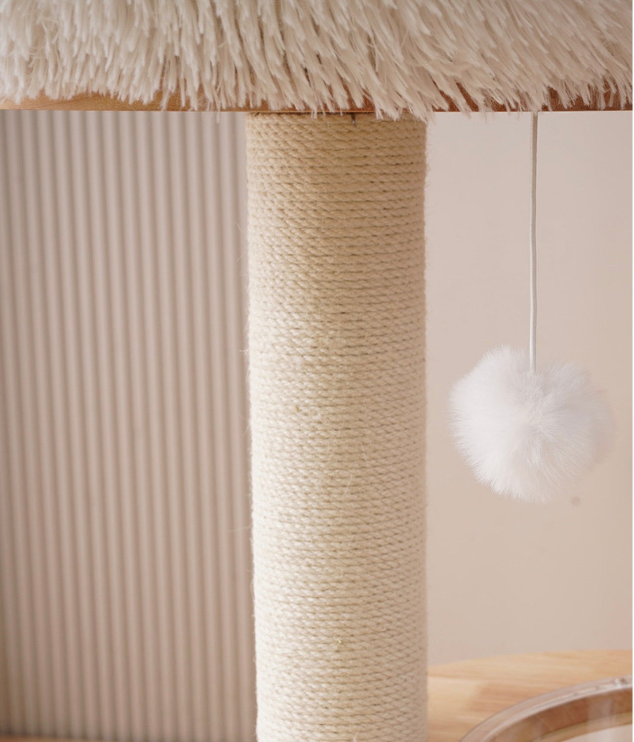 Modern Luxury Wooden Cat Tree with Acrylic Bowl & Hammock