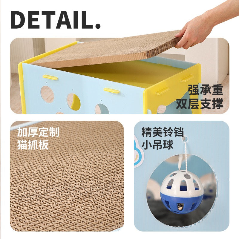 Dual-Layer Cat Playhouse