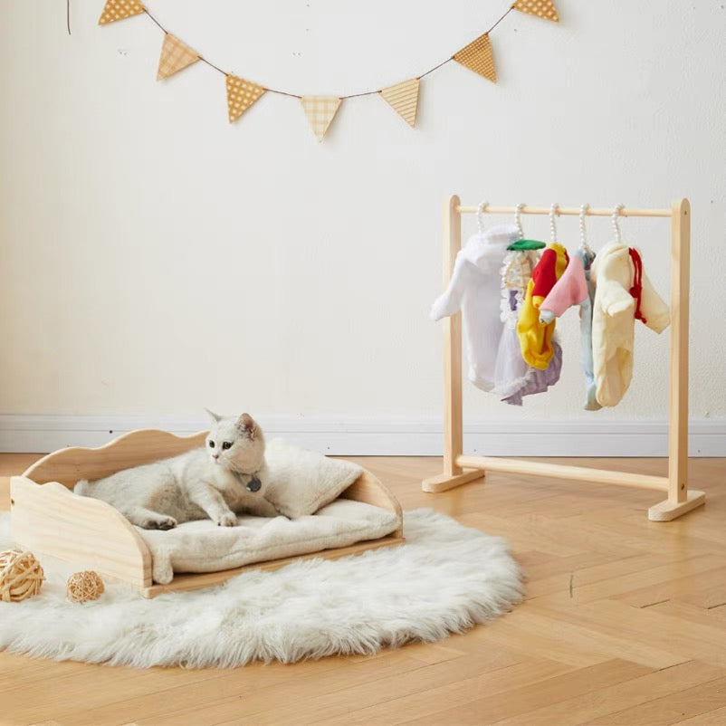 Pet wooden Clothing Rack-double layered
