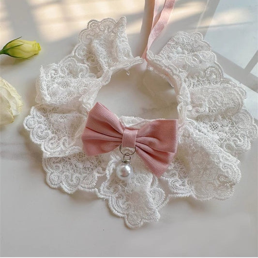 Sweet Elegance Pet Colloar - Pink Bow & Pearl