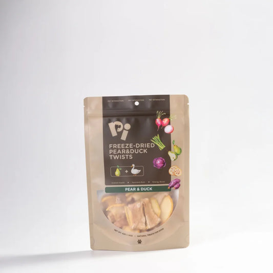PI Pet Food – Freeze-Dried Pears & Duck Twists – 42g