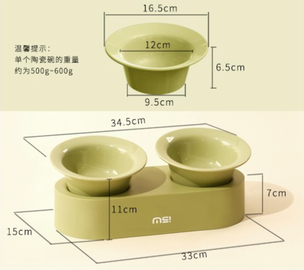 CeramiLift – Dual Raised Pet Bowls